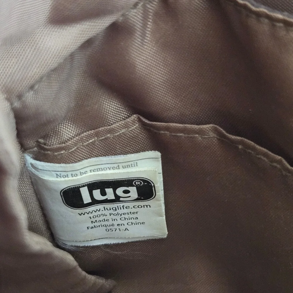 Lug Brown Quilted Crossbody Messenger Bag Travel‎ Organizer Water Bottle Pocket